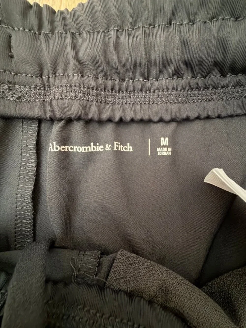 Abercrombie & Fitch Mens Black Stretch Pants Jogger M Zip Pocket Athleisure